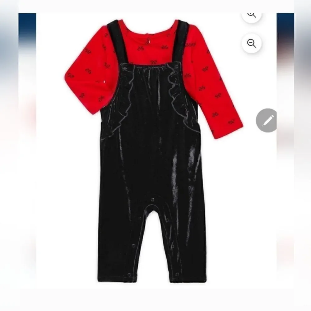 New baby girl Christmas outfit bundle of overall outfit sets
